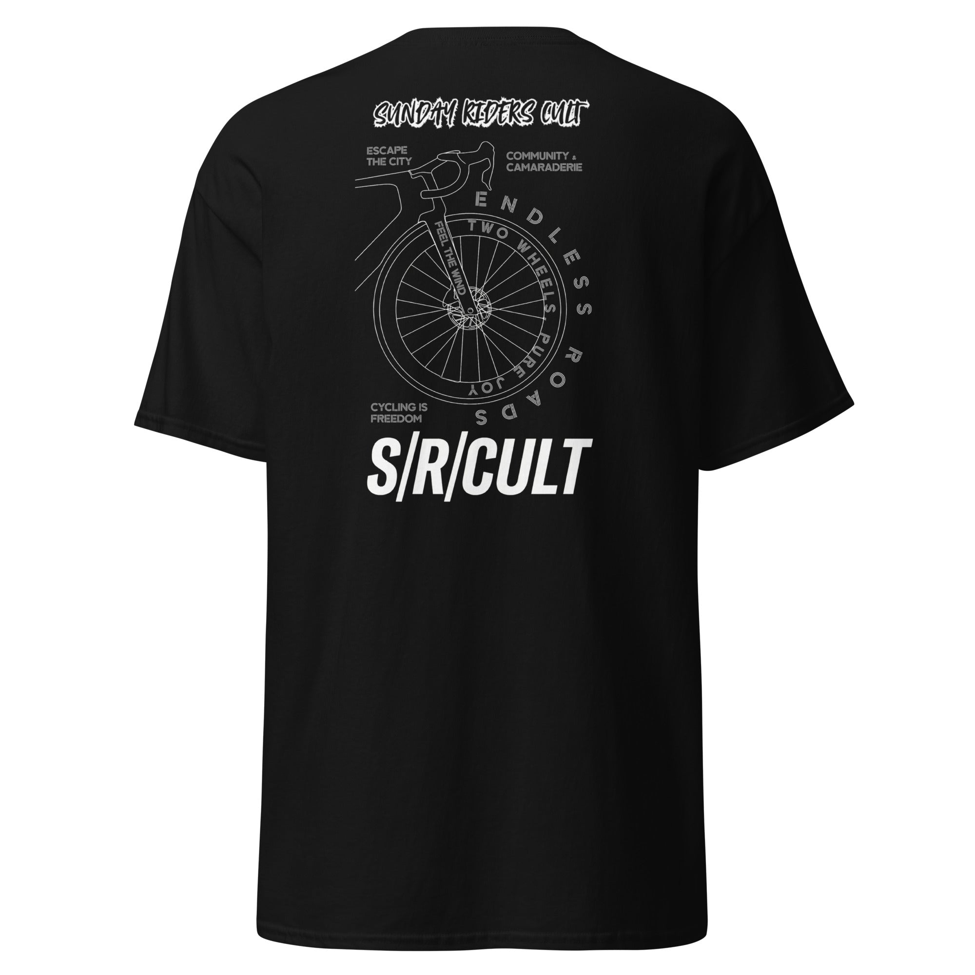 S/R/CULT Black Cotton Cycling T-Shirt – Road Bike Graphic Streetwear